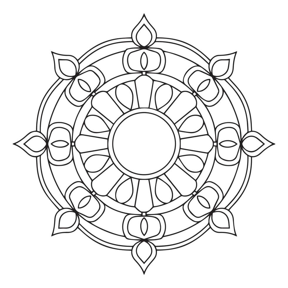 Floral Zen Mandala Coloring Book for Relaxation vector