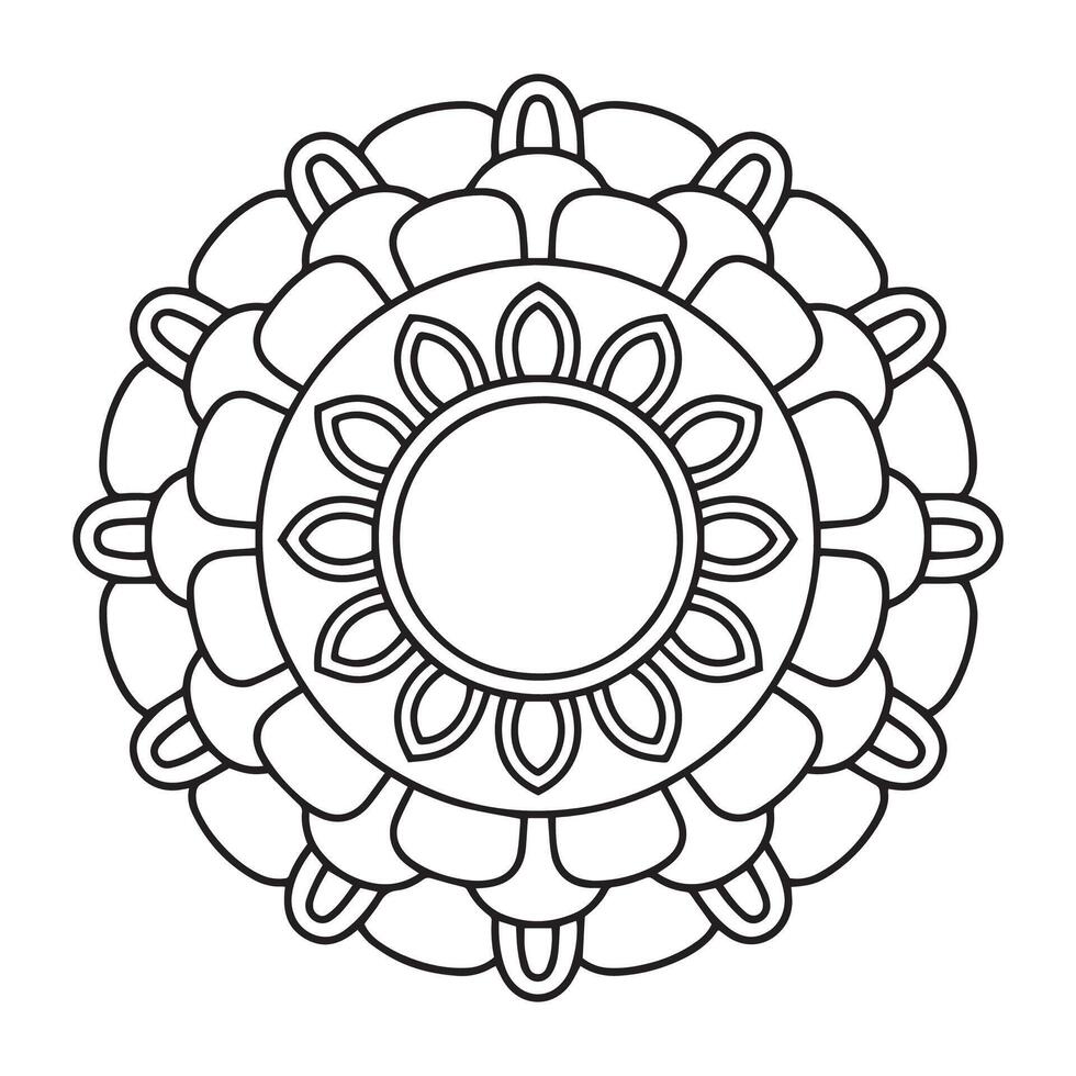 Flowering Mandalas A Coloring Escape vector