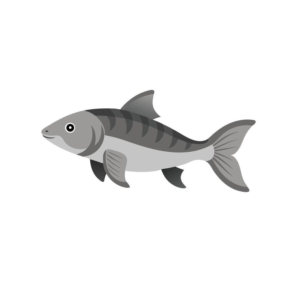 Grayling animal isolated flat illustration on white background. vector