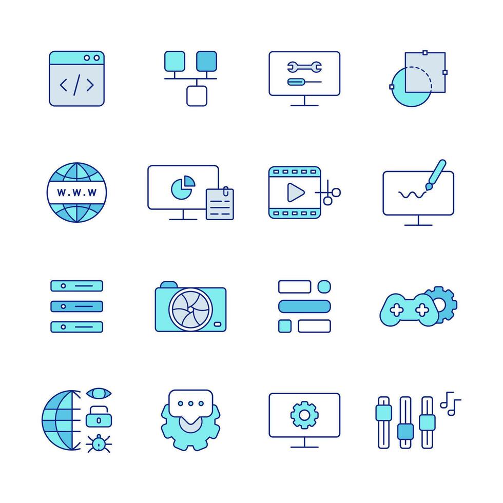 informática y computadora íconos vector