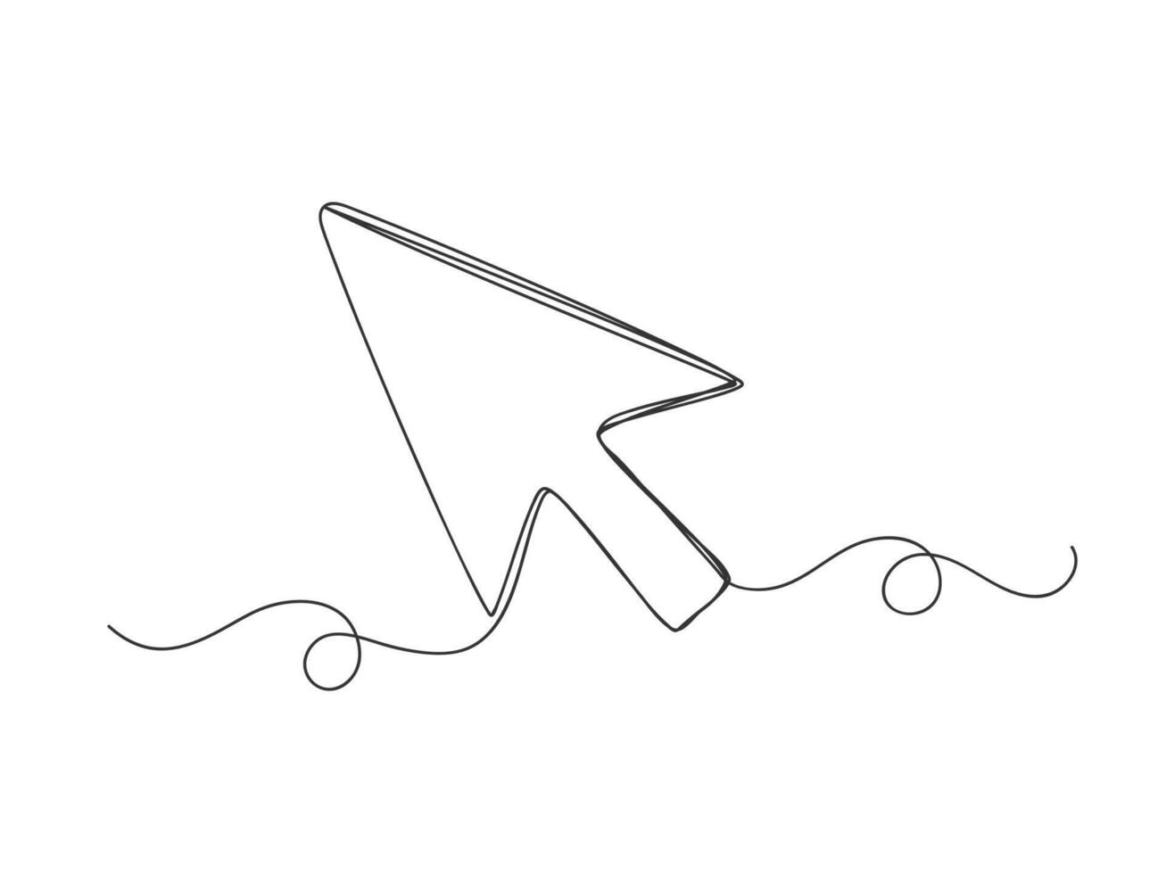 Cursor continuous one line art shape isolated illustration. vector