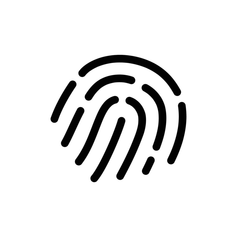 Simple finger print icon symbol isolated illustration. vector