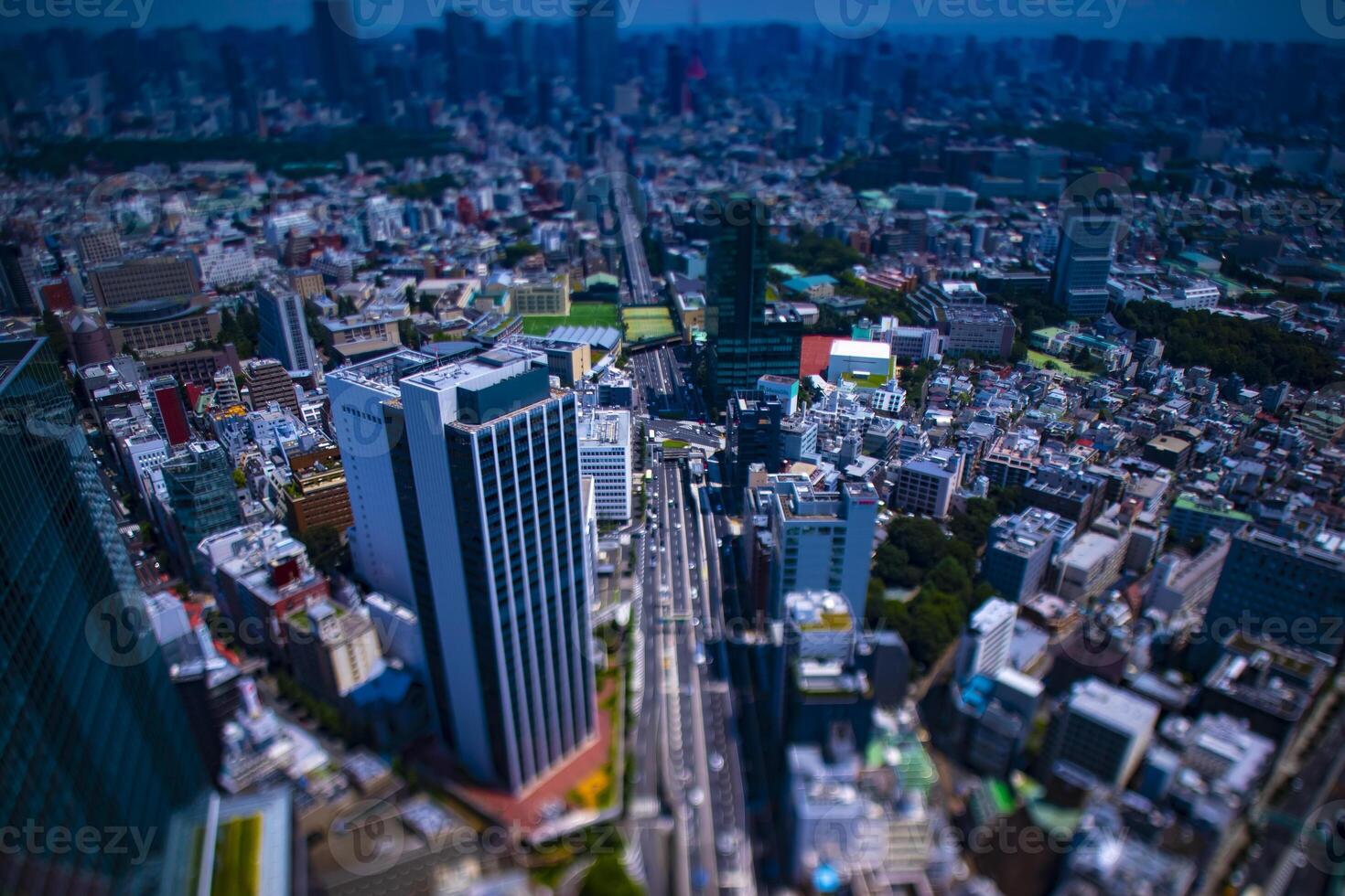 A miniature crossing in Tokyo high angle photo