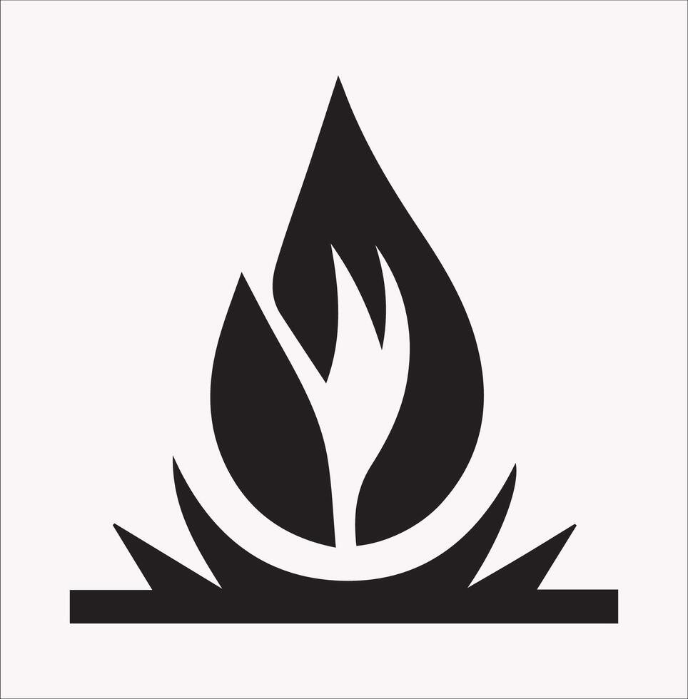 fire icon Silhouette on White Background vector