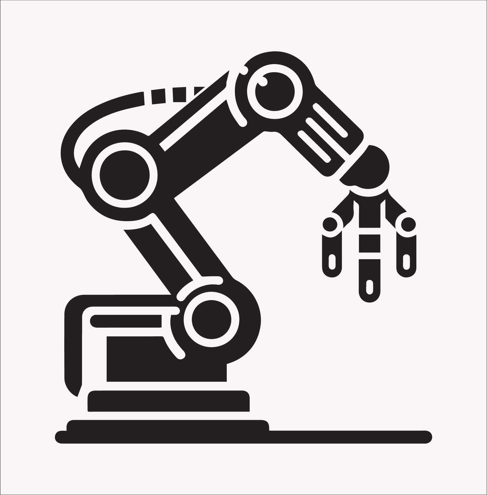 Robotic arm Silhouette for Graphic Design vector