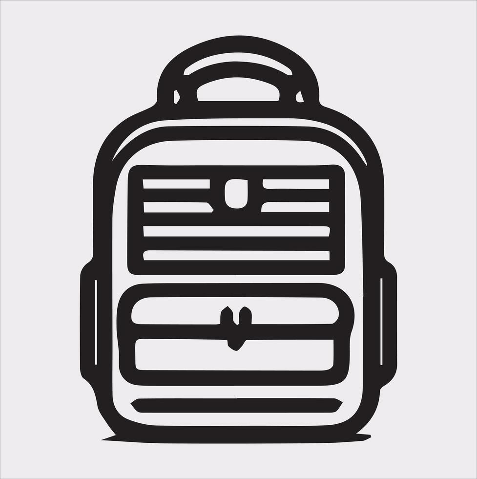 backpack Silhouette on White Background vector