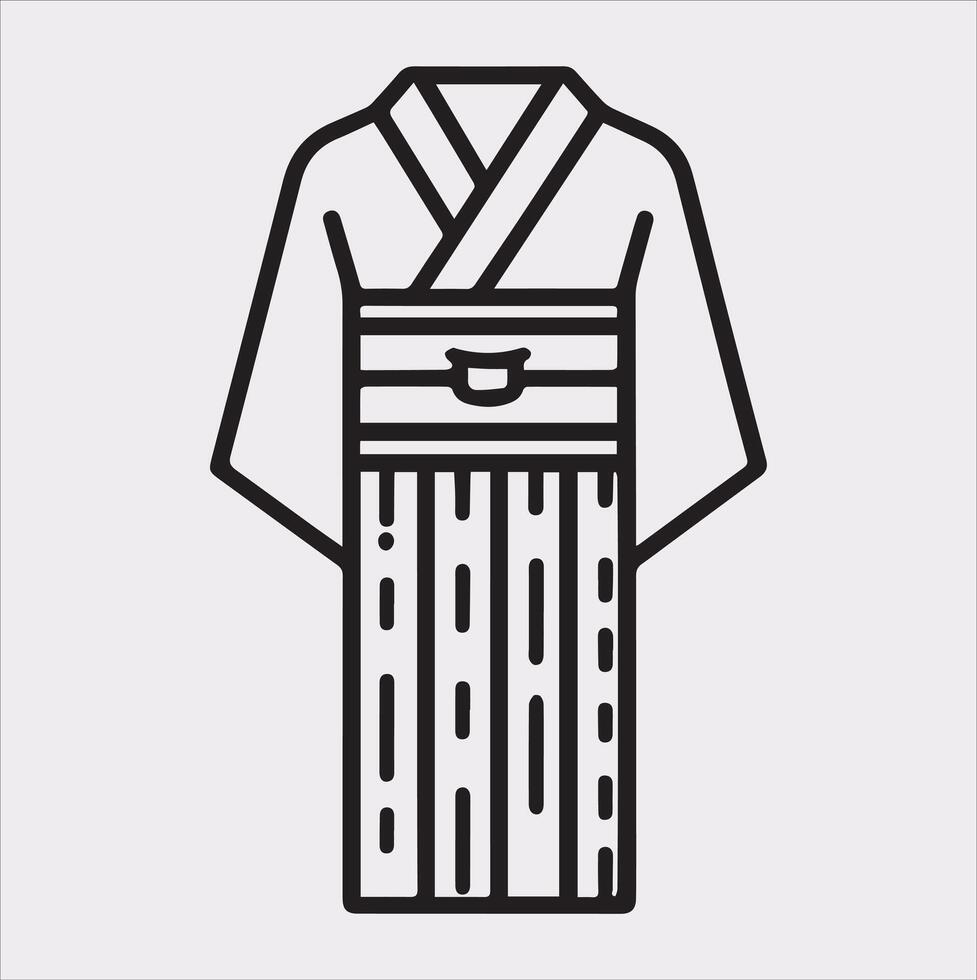 Minimalist Silhouette of a Kimono for Design Projects vector