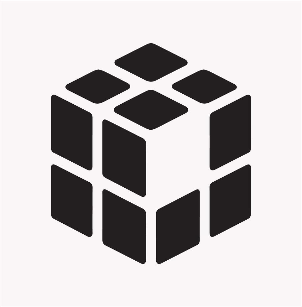 Minimalist Isometric Cube Silhouette for Design Projects vector