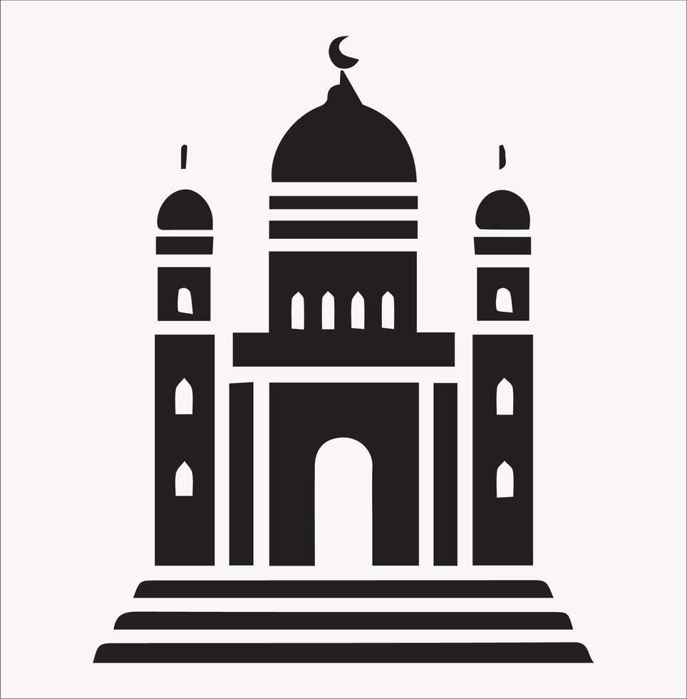 minimal mosque Art Illustration on White Background vector