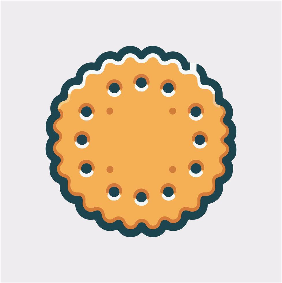 Health cracker biscuit Silhouette on White Background vector