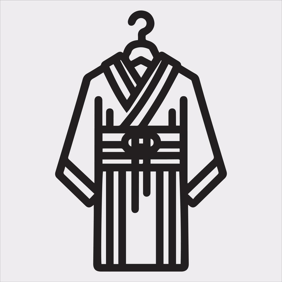 Stylish Kimono Silhouette Icon for Graphics vector