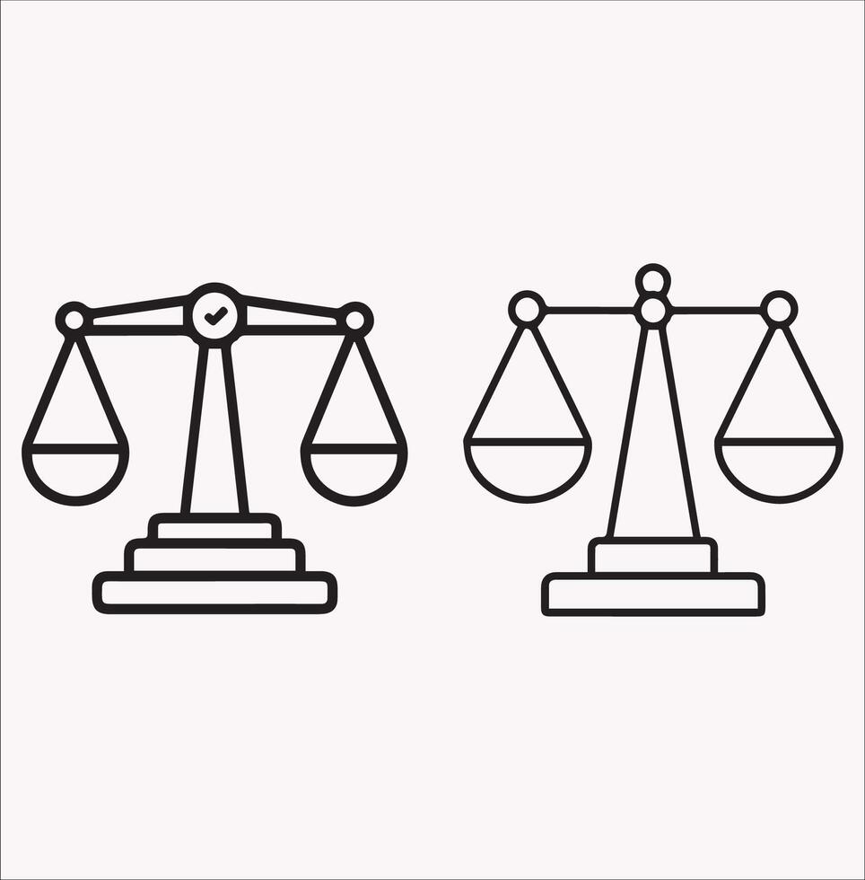 Clean weight balance scale Silhouette on White Background vector
