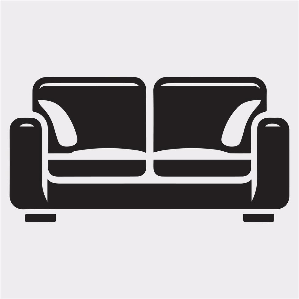 Sofa icon Silhouette for Design Projects vector