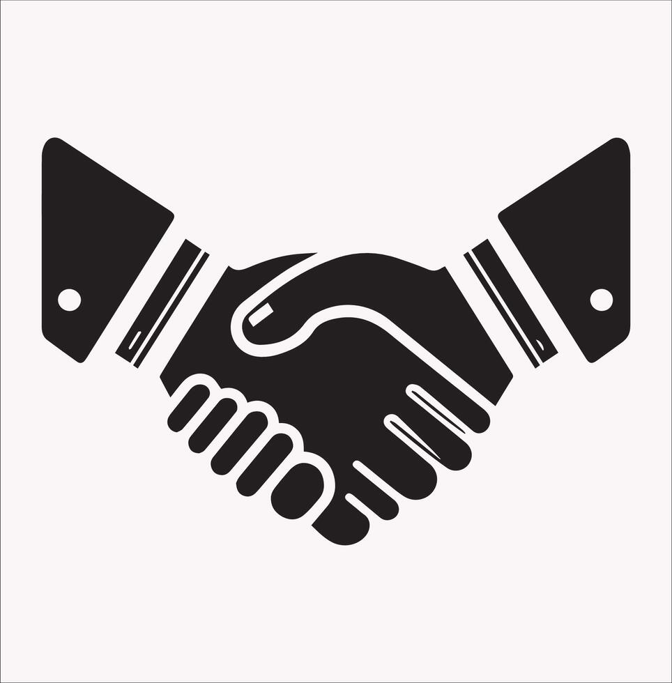 Simple Handshake Icon Silhouette Art for Projects vector
