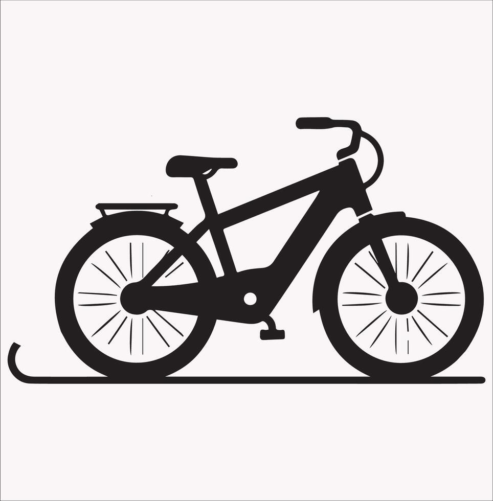 Simple Bicycle Icon Silhouette Design vector