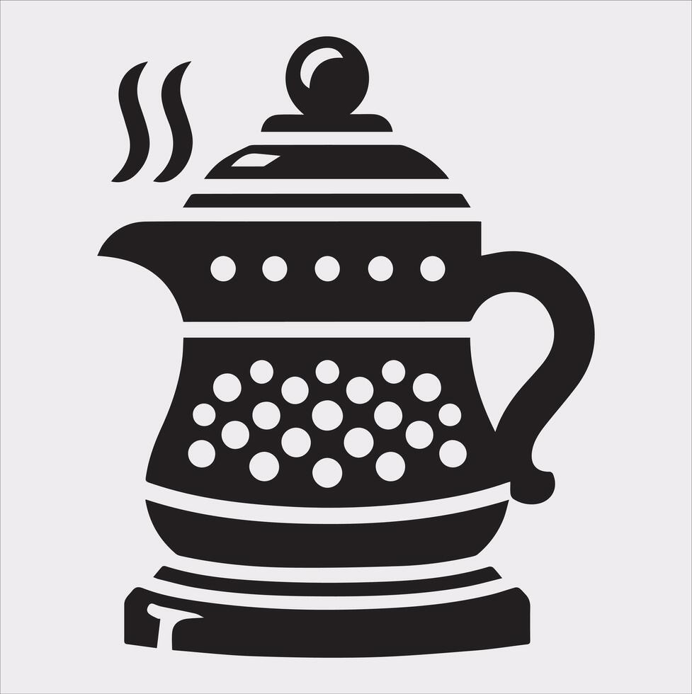 Stylish Pot Icon Silhouette for Creative Projects vector