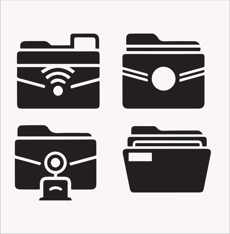 Minimalist Filing Document Silhouette for Office Use vector