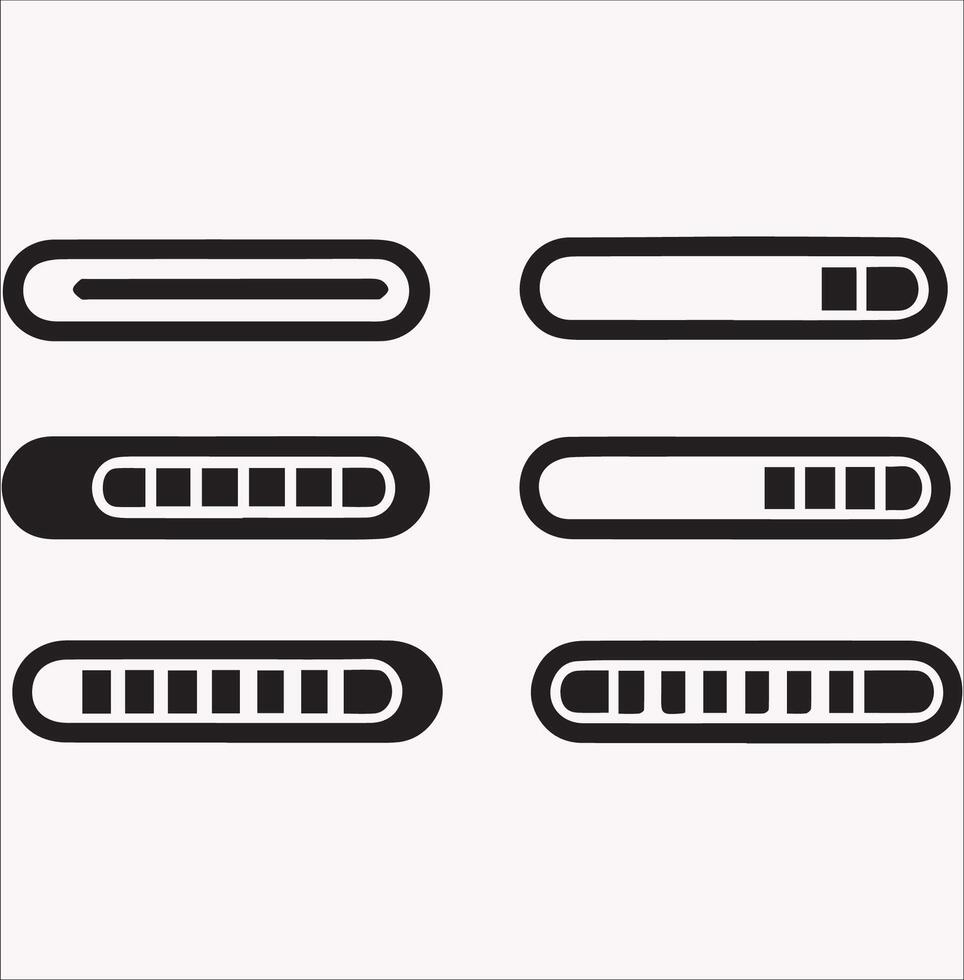 Minimalist Loading Bar Silhouette Design vector