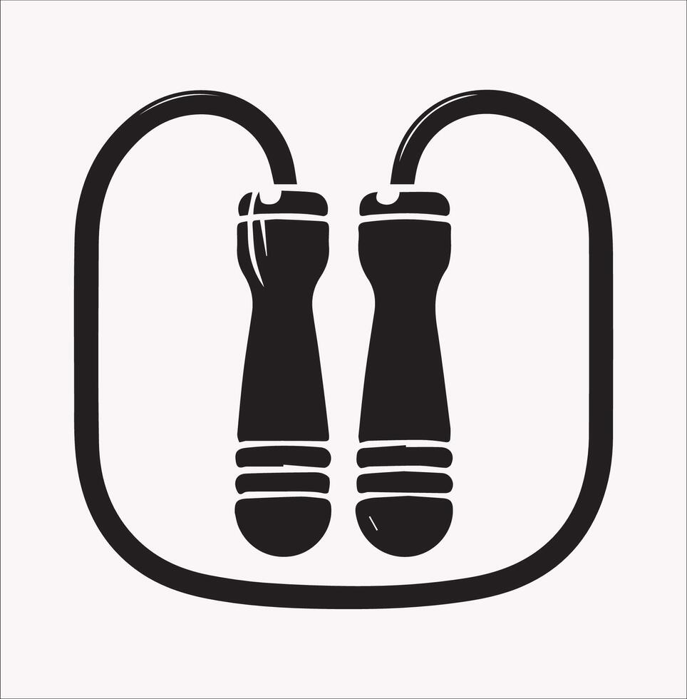 Clean Silhouette of a Jump Rope on Plain Background vector