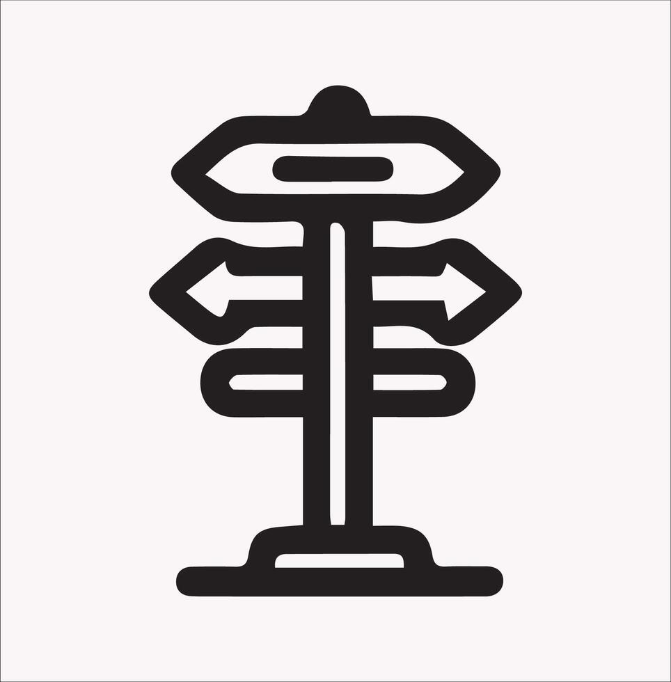 Minimalist Traffic Direction Board Silhouette for Design vector