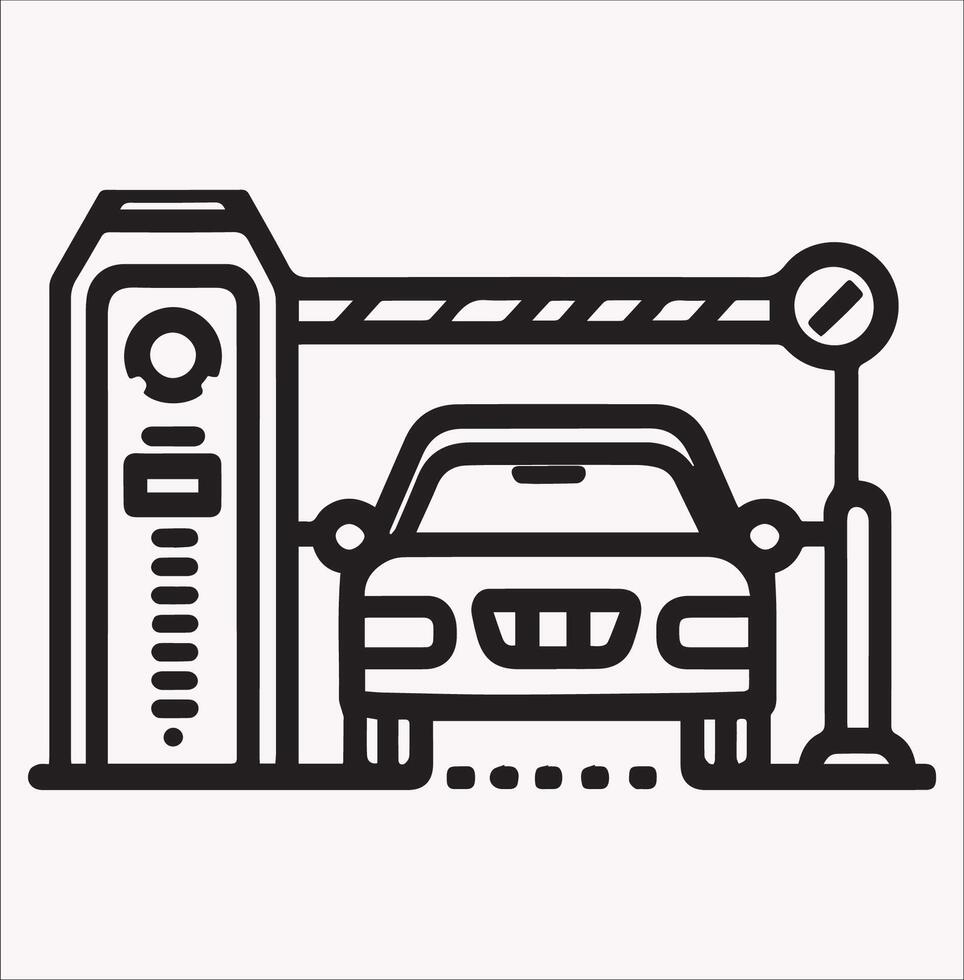 Clean Road Barrier Silhouette for Traffic Design vector