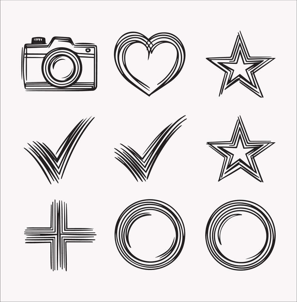 graphic elements Silhouette on White Background vector