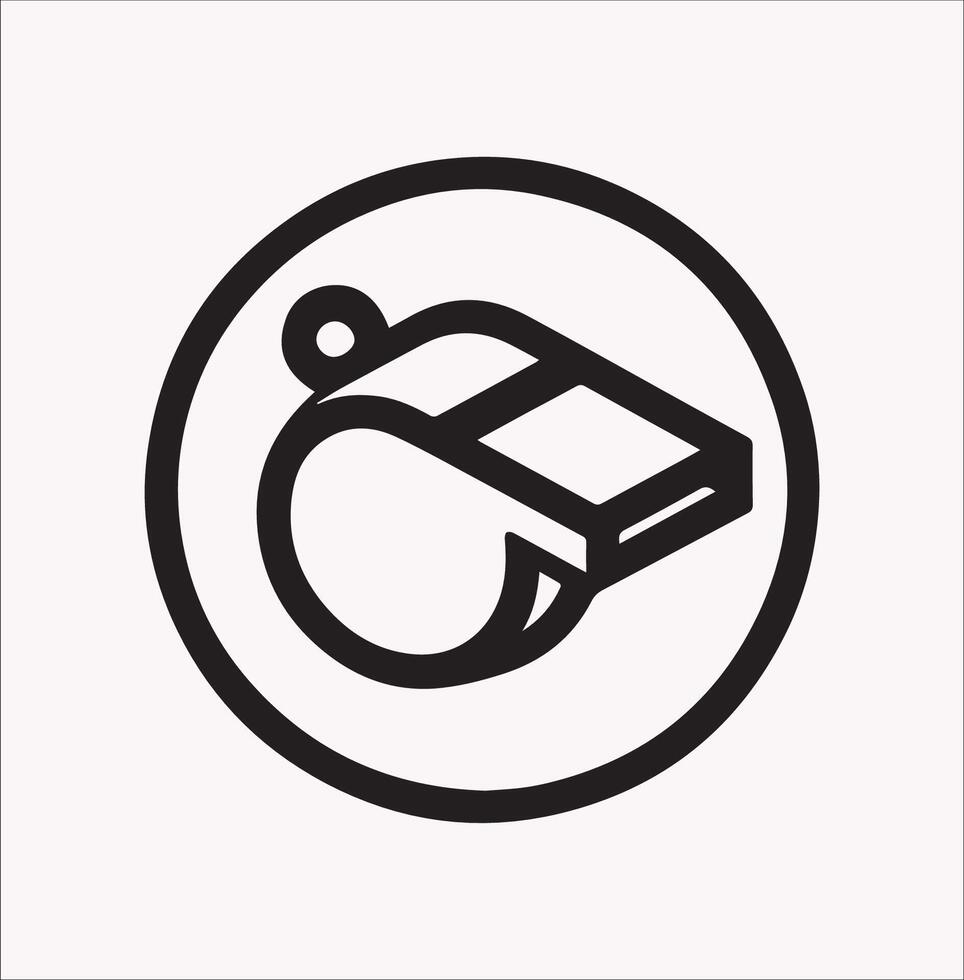 Simple Whistle Line Icon Silhouette Artwork vector