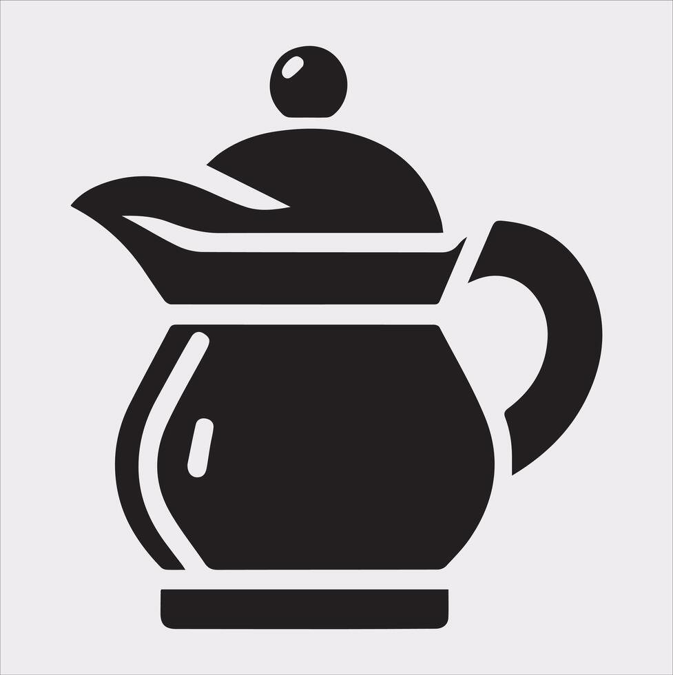 Simple Pot Icon Silhouette on White Background vector