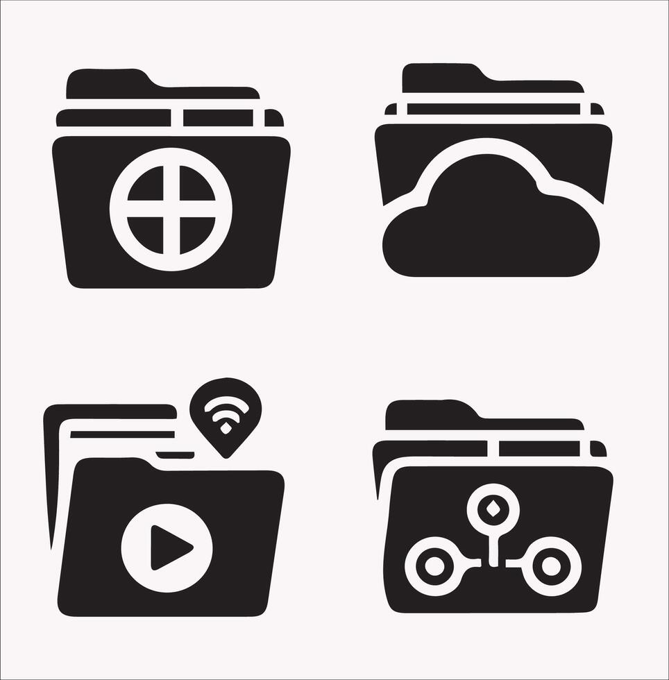 Filing Document Silhouette for Document Management Designs vector