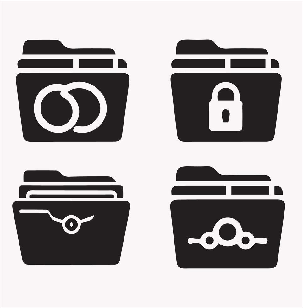 Clean Filing Document Silhouette Design on White Background vector