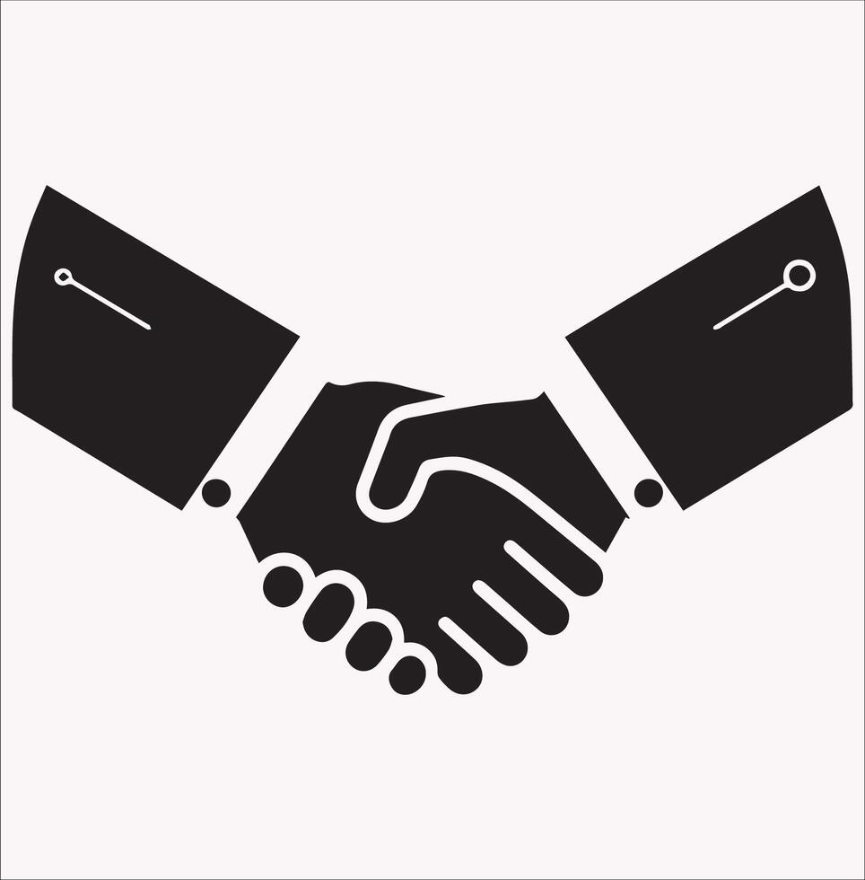 High-Quality Handshake Icon Silhouette Illustration vector