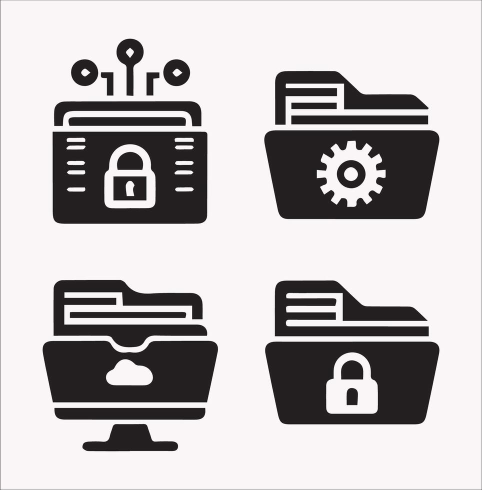 Filing Document Silhouette for Business and Office Design vector