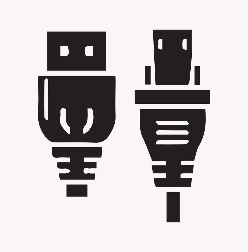 Audio Jack Silhouette on a White Background vector