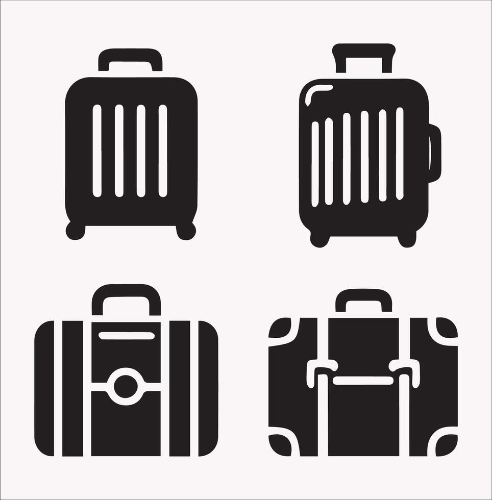 Simple Travel Bags Silhouette Illustration for Designers vector