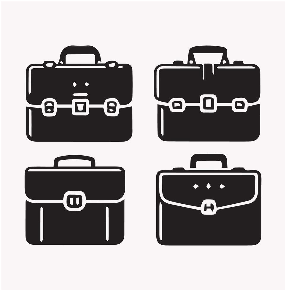 Office Bag Silhouette for Business and Work Projects vector