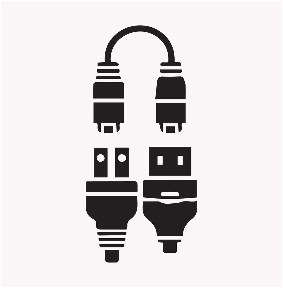 Simple Audio Jack Silhouette for Digital Projects vector