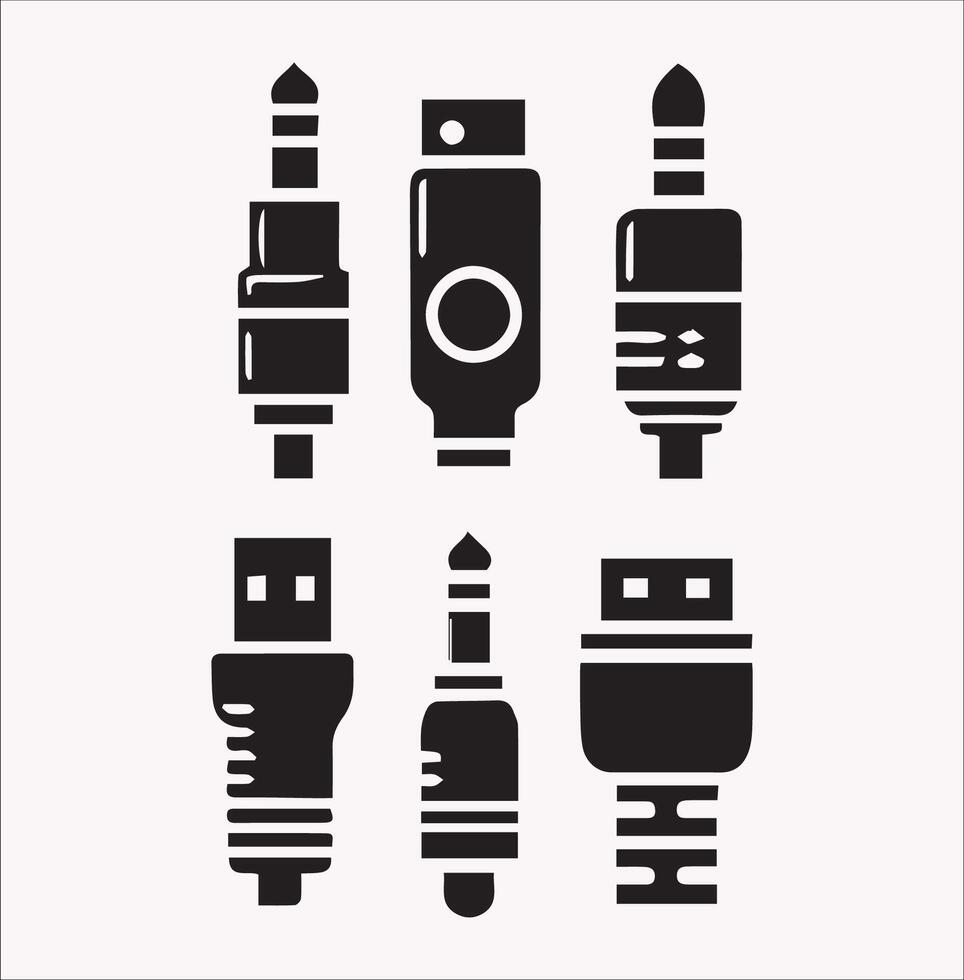 High-Quality Audio Jack Silhouette for Creative Designs vector