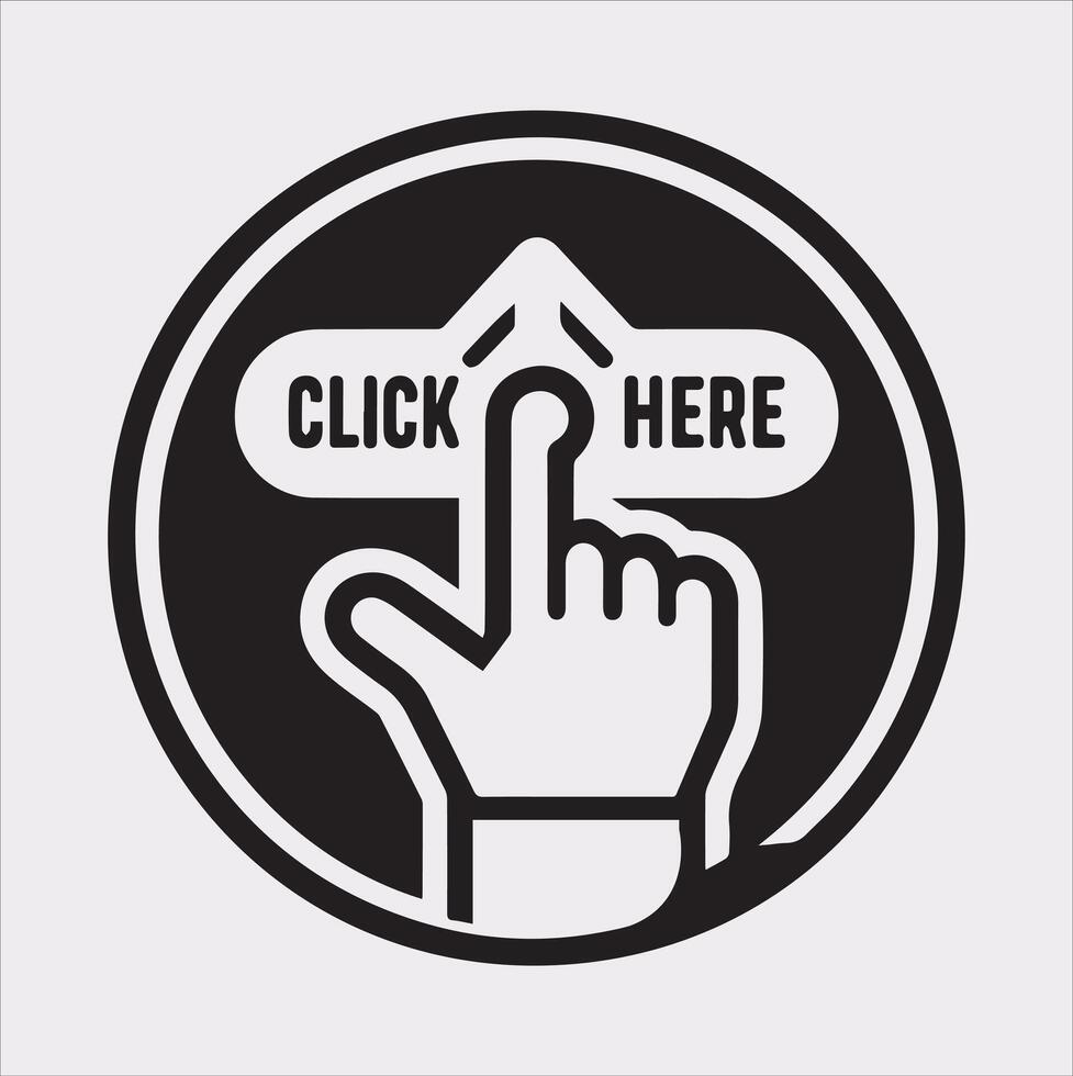 Subscribe Button Icon with Hand Pointer Silhouette on White Background vector
