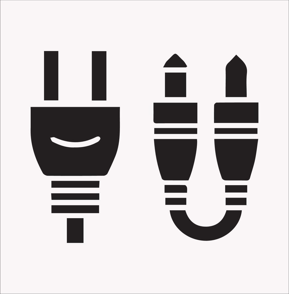 Audio Jack Silhouette for Modern Audio Themes vector