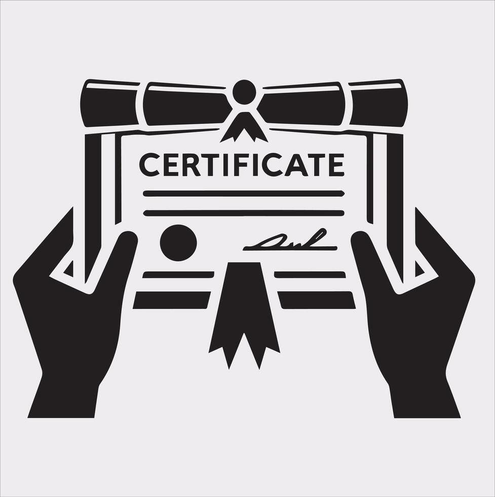 Simple Certificate Silhouette Illustration for Designers vector