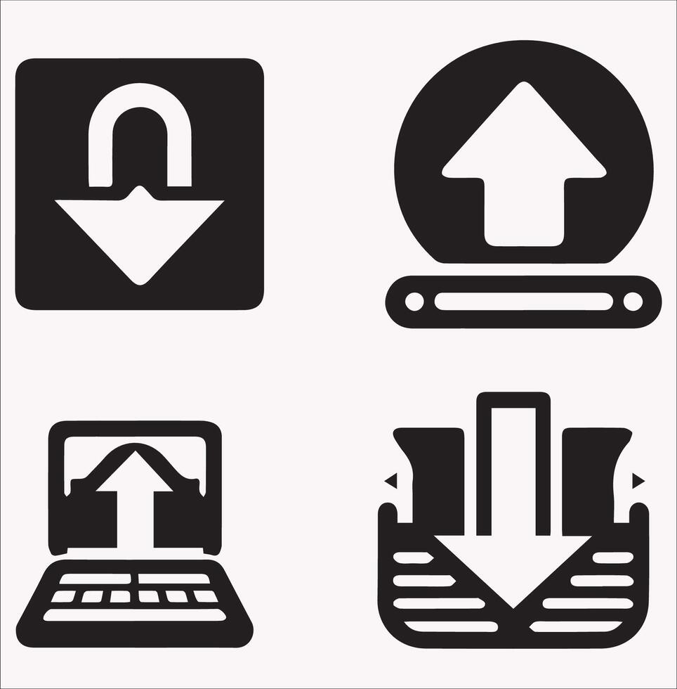 Simple Icon Silhouette Artwork on White Background vector