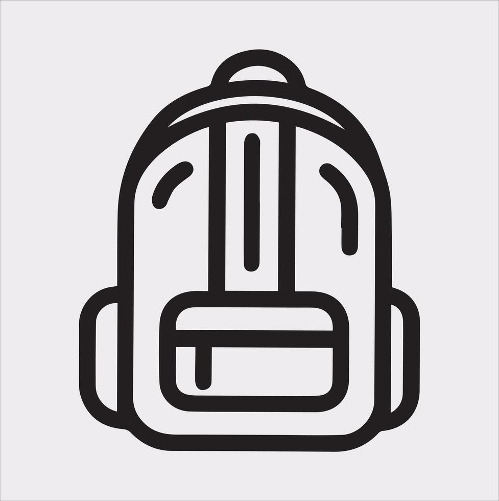 Minimalist Backpack Icon Silhouette Design vector
