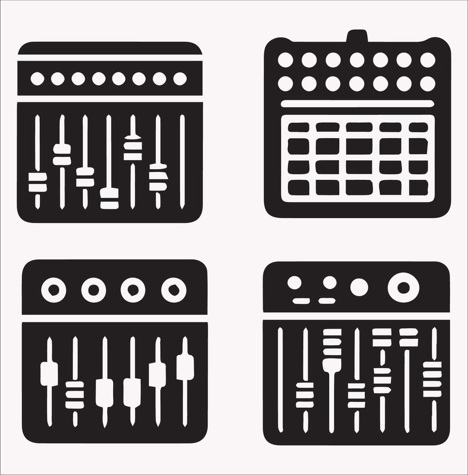 Top Audio Mixer Silhouettes for Creative Projects vector