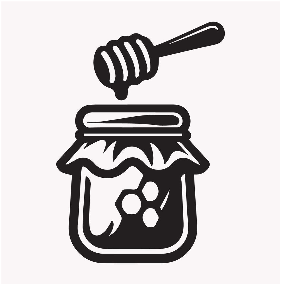 Honey Pot Jar Silhouette Perfect for Natural Themes vector