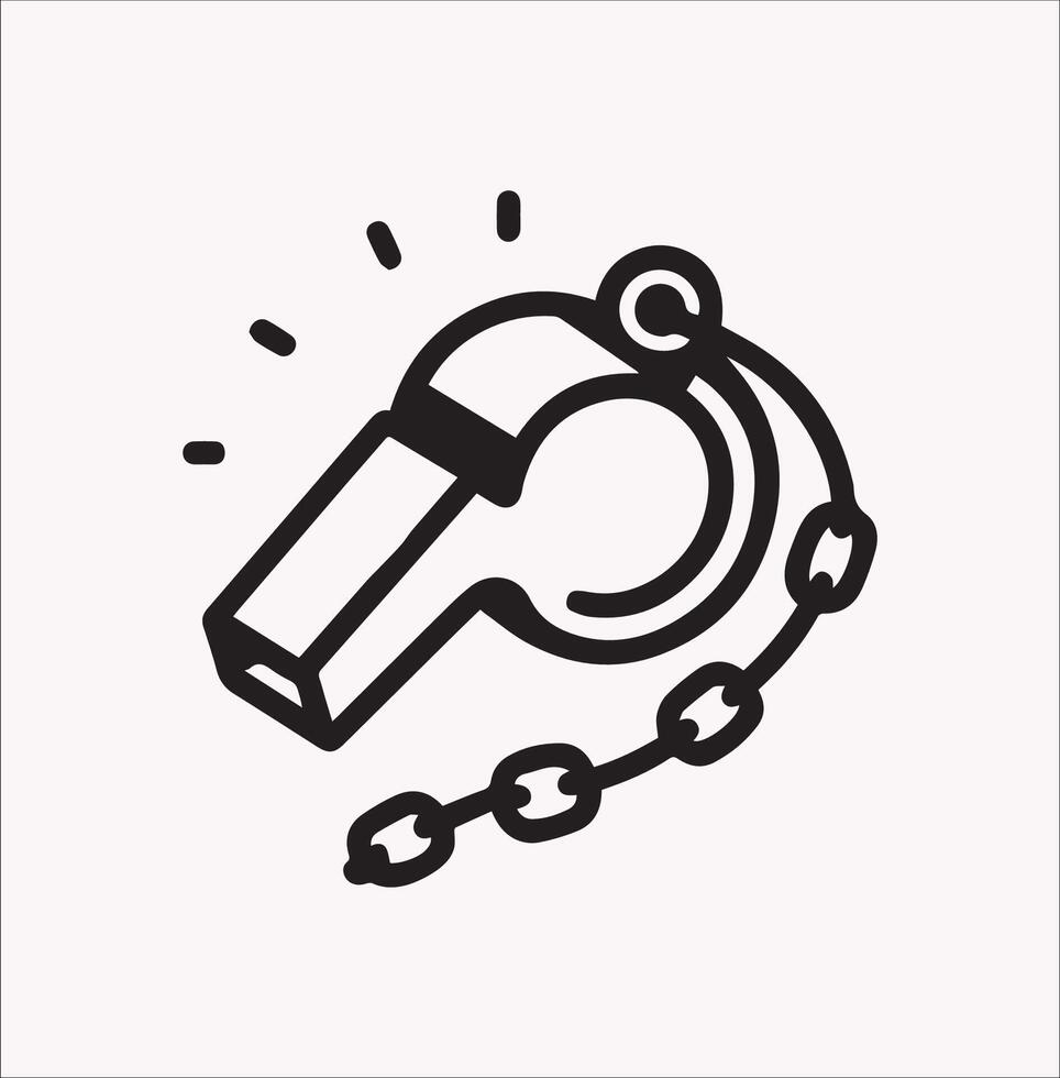 Clean Whistle Line Icon Silhouette for Projects vector