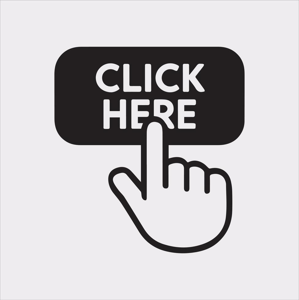 Subscribe Button Silhouette with Hand Pointer on White Background vector