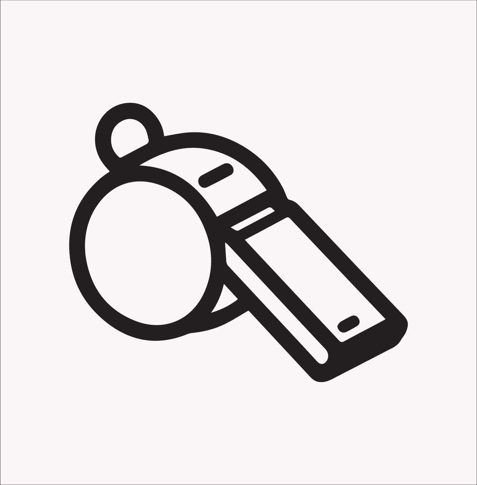 Whistle Line Icon Silhouette on White Background vector