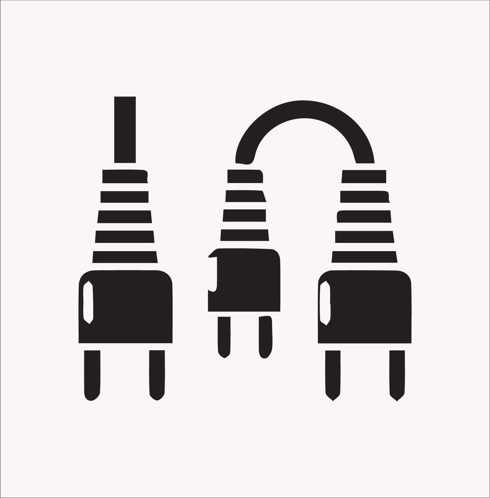 Clean Audio Jack Silhouette Design on White Background vector
