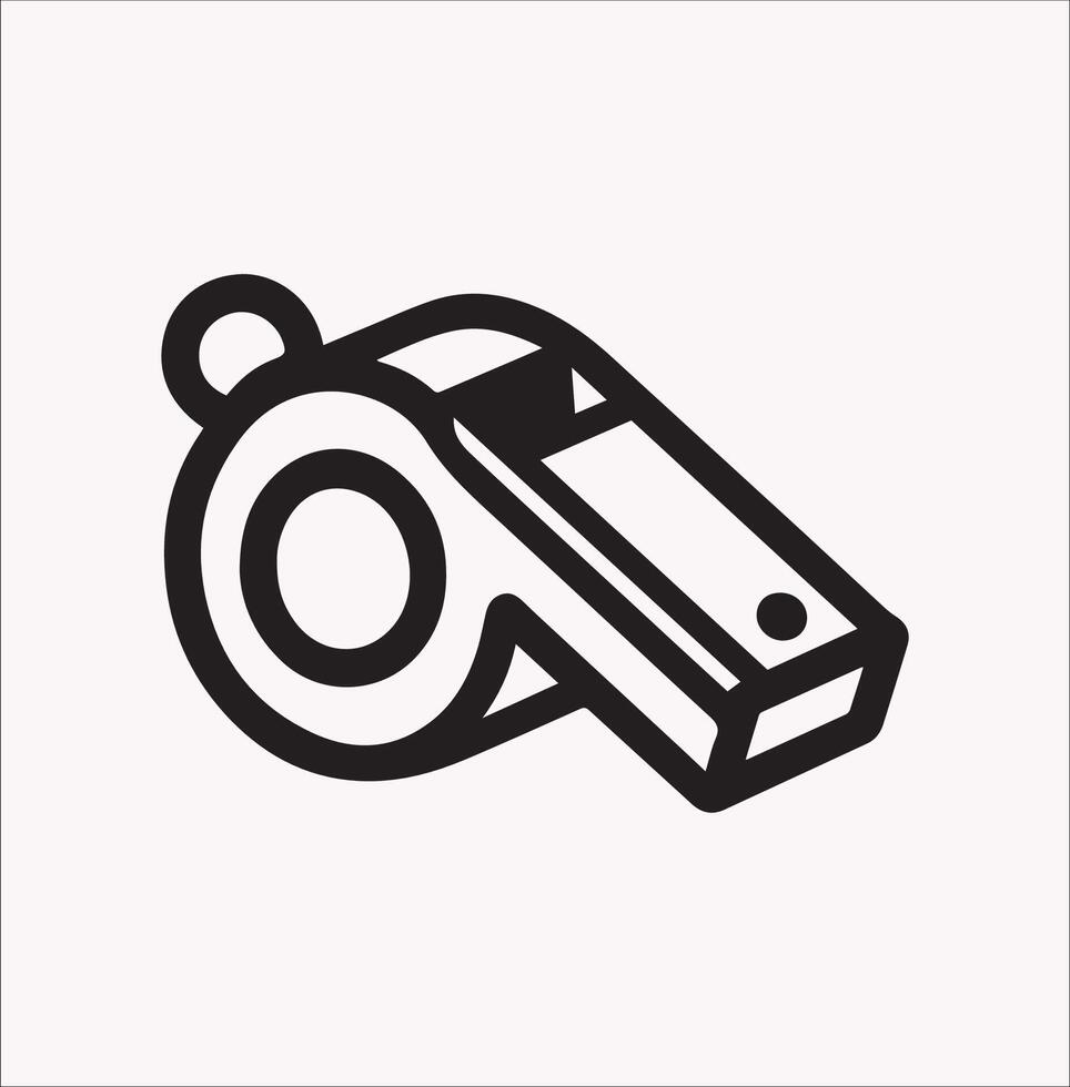 Minimalist Whistle Line Icon Silhouette Design vector