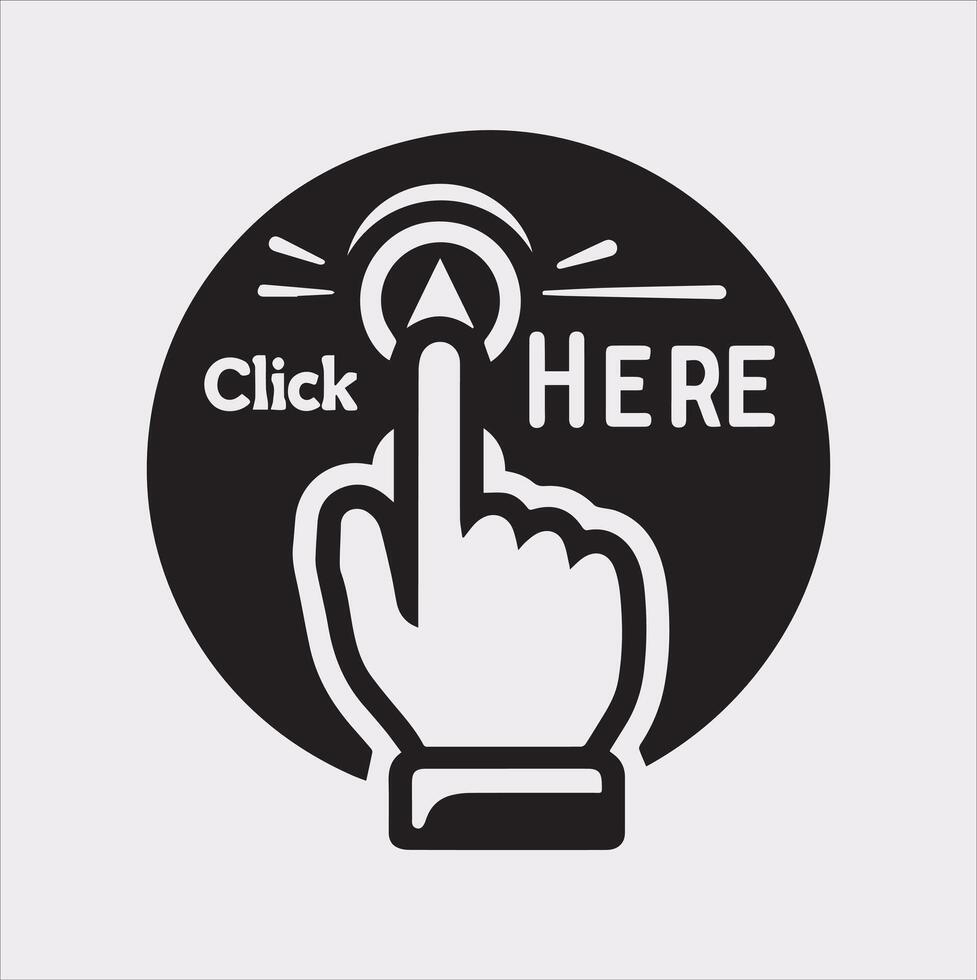 Basic Subscribe Button with Hand Pointer Silhouette on White Background vector